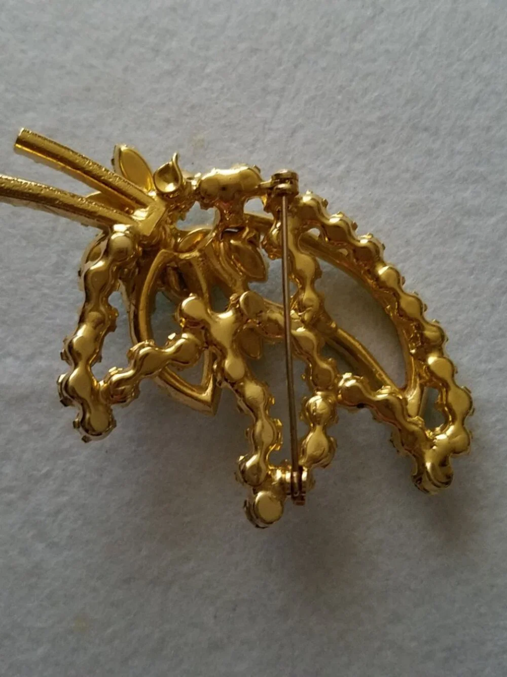 Vintage Juliana Lime Green Rhinestone Statement Brooch Verified